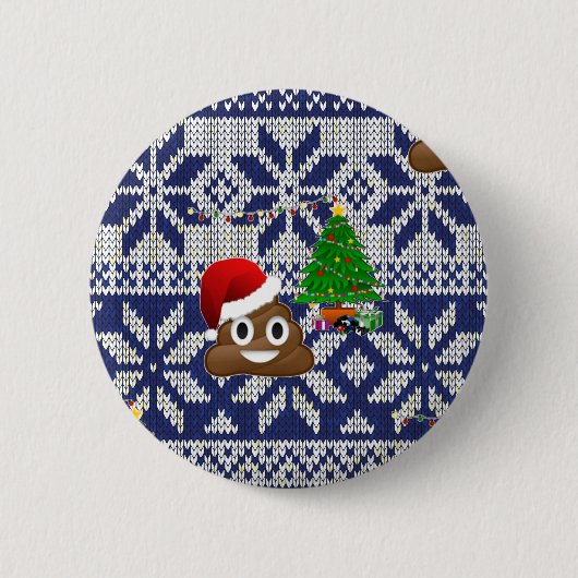 Badge Rond 5 Cm affreux pull-over de Noël émoji (Devant)