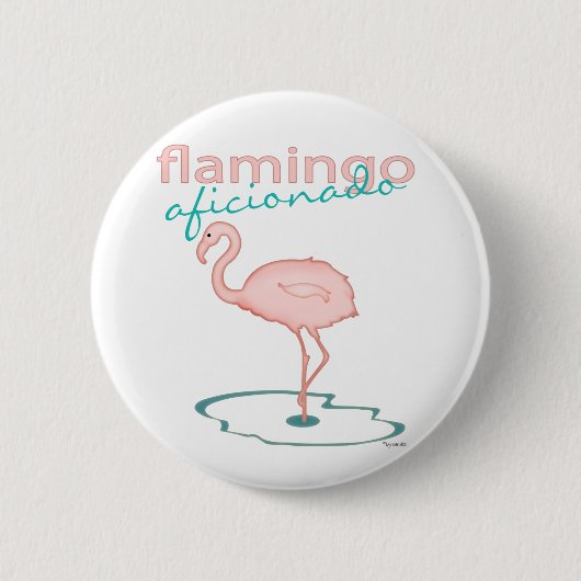 Badge Rond 5 Cm Aficionado de Flamant rose (Devant)