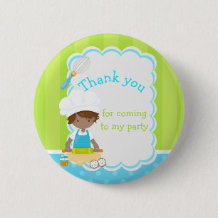Badge Rond 5 Cm African America Boy Baking "Merci pour venir"