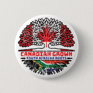 Badge Rond 5 Cm Afrique du Sud Afrique du Sud Canada Arbre
