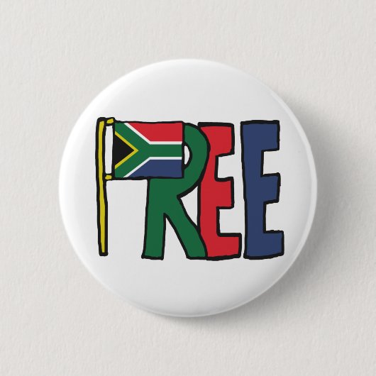 Badge Rond 5 Cm Afrique du Sud libre (Devant)