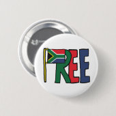 Badge Rond 5 Cm Afrique du Sud libre (Devant & derrière)