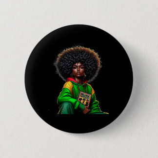 Badge Rond 5 Cm Afro Black Queen Afrique Couleur - Black History M