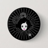 Badge Rond 5 Cm Afro Chick (Devant)
