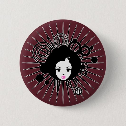 Badge Rond 5 Cm Afro Chick (Devant)