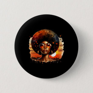 Badge Rond 5 Cm Afro Femmes Black Pride Africaine Américaine Melan