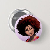 Badge Rond 5 Cm Afro girl (Devant & derrière)