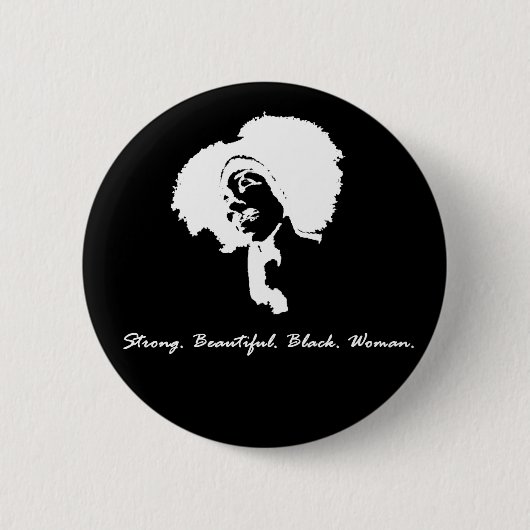 Badge Rond 5 Cm Afro Sista (blanc) (Devant)