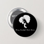 Badge Rond 5 Cm Afro Sista (blanc) (Devant & derrière)