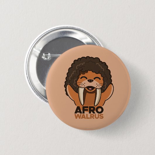 Badge Rond 5 Cm Afro Walrus (Devant & derrière)