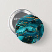 Badge Rond 5 Cm Agate bleu et or (Devant & derrière)