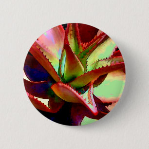 Badge Rond 5 Cm Agave rouge et vert