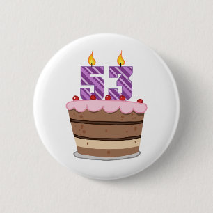 Badge Rond 5 Cm Âge 53 sur gâteau d'anniversaire