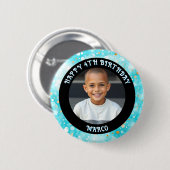 Badge Rond 5 Cm Âge, nom et photo personnalisés Anniversaire (Devant & derrière)