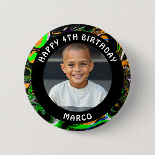 Badge Rond 5 Cm Âge, nom et photo personnalisés Anniversaire