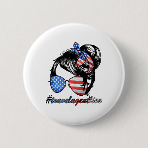 Badge Rond 5 Cm Agence de voyage aime la vie d'agent de voyage 