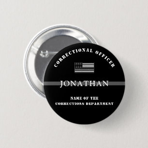 Badge Rond 5 Cm Agent de correction de ligne d'argent mince person