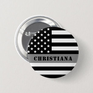 Badge Rond 5 Cm Agent de correction des drapeaux de ligne d'argent