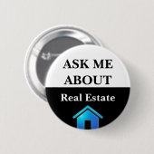 Badge Rond 5 Cm Agent immobilier Demandez-moi à propos de promotio (Devant & derrière)