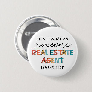 Badge Rond 5 Cm Agent Immobilier Drôle Awesome Realtor Cadeaux