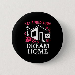Badge Rond 5 Cm Agent immobilier Fleur Floral Trouvons Votre Maiso