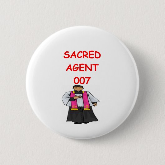 Badge Rond 5 Cm agent secret de prêtre (Devant)