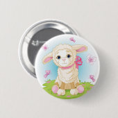 Badge Rond 5 Cm Agneau de bébé (Devant & derrière)