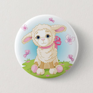 Badge Rond 5 Cm Agneau de bébé