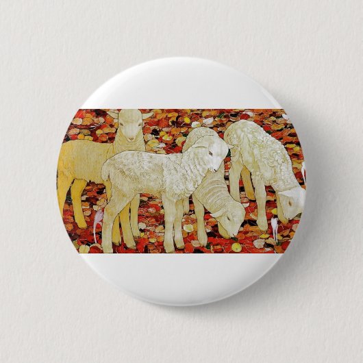Badge Rond 5 Cm Agneaux (Devant)
