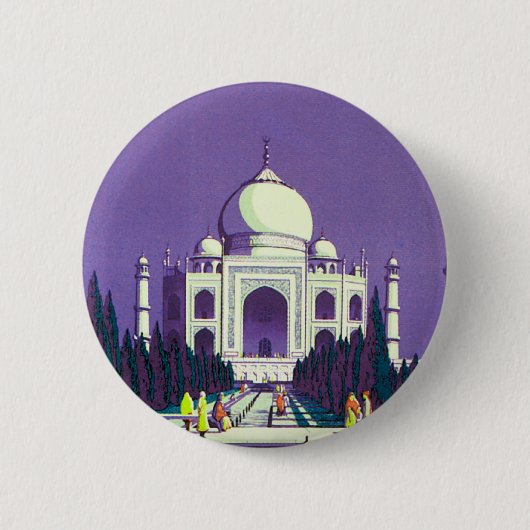 Badge Rond 5 Cm Agra ~ Taj Mahal (Devant)