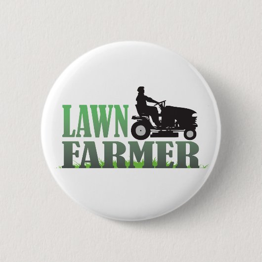 Badge Rond 5 Cm Agriculteur de pelouse (Devant)