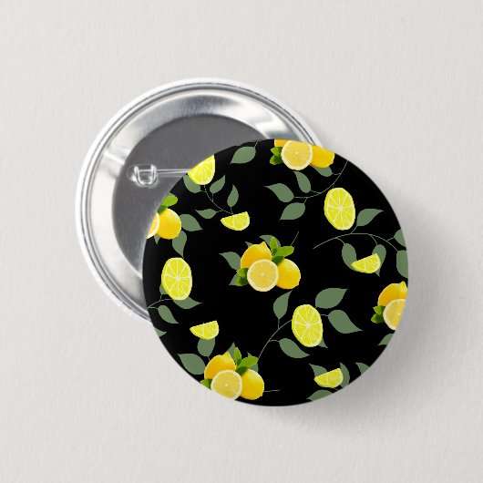 Badge Rond 5 Cm Agrumes TROPICALES FRUITS D'ÉTÉ Citron orange tran (Devant & derrière)