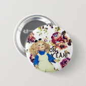 Badge Rond 5 Cm Ah, bouton ouais génial (Devant & derrière)