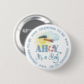 Badge Rond 5 Cm Ahoy C'est un petit grand-mère d'être Baby shower (Devant & derrière)