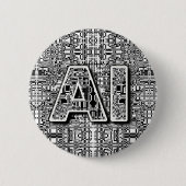 Badge Rond 5 Cm AI Chip Art (Devant)