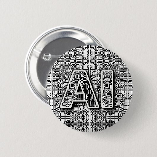 Badge Rond 5 Cm AI Chip Art (Devant & derrière)