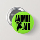 Badge Rond 5 Cm Aide aux animaux (Devant & derrière)