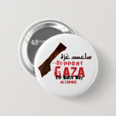 Badge Rond 5 Cm Aide et appui Gaza (Devant & derrière)