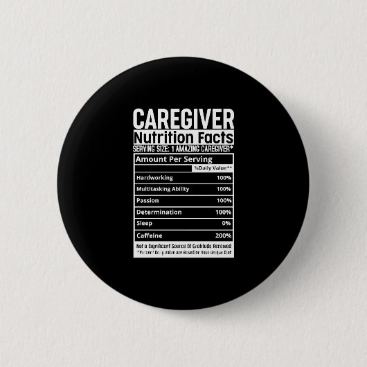 Badge Rond 5 Cm Aide-soignant Faits nutritionnels Appréciation Aid (Devant)