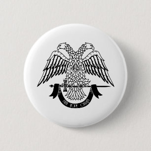 Badge Rond 5 Cm Aigle à deux têtes comme symbole maçonnique