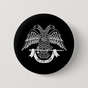 Badge Rond 5 Cm Aigle à deux têtes comme symbole maçonnique