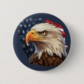 Badge Rond 5 Cm Aigle à drapeau américain (Devant)
