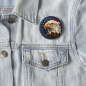 Badge Rond 5 Cm Aigle à drapeau américain (En situation)