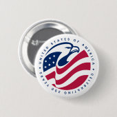 Badge Rond 5 Cm Aigle Américain (Devant & derrière)