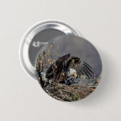 Badge Rond 5 Cm Aigle avec son bébé (Devant & derrière)