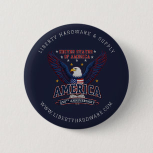 Badge Rond 5 Cm Aigle bleu personnalisé promo Amérique 250e annive