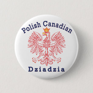 Badge Rond 5 Cm Aigle canadien polonais Dziadzia