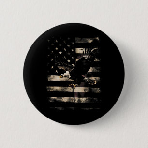 Badge Rond 5 Cm Aigle chauve 4 juillet drapeau américain patriotiq