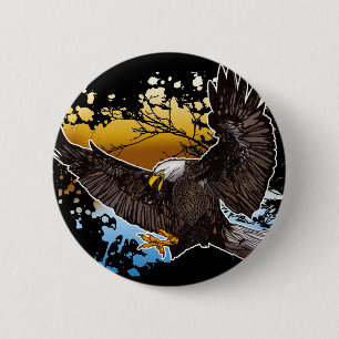 Badge Rond 5 Cm Aigle de Bald