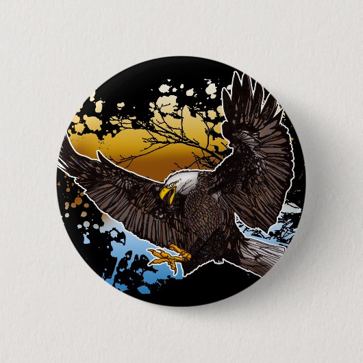 Badge Rond 5 Cm Aigle de Bald (Devant)